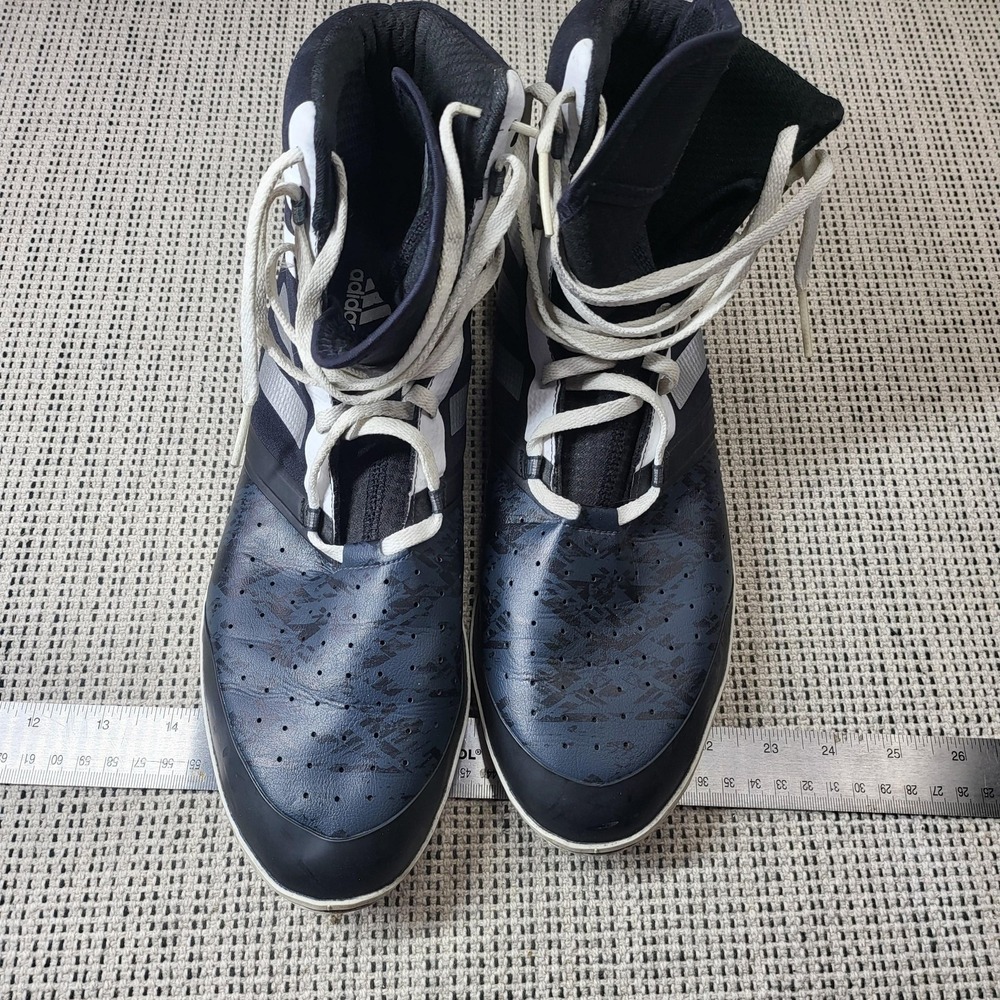 Adidas Wrestling Shoes Mens‎ Size 12 Blue Camo High Top Sneakers Lace Up AQ3317